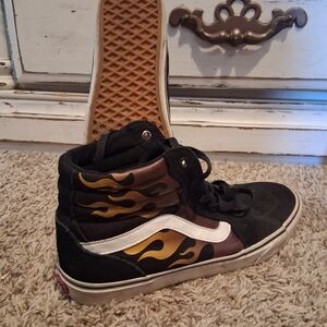 Vans Black and Brown High-Top Sneakers